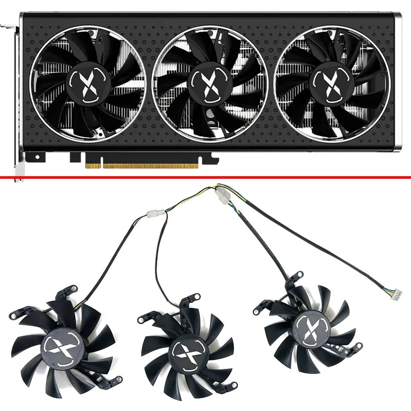 

NEW 75MM 4pin Cooling Fan For XFX AMD Radeon RX 6650XT OC V2 RX6600 XT Video Card Fan T128015SM RX6500XT OC RX6600XT GPU FAN