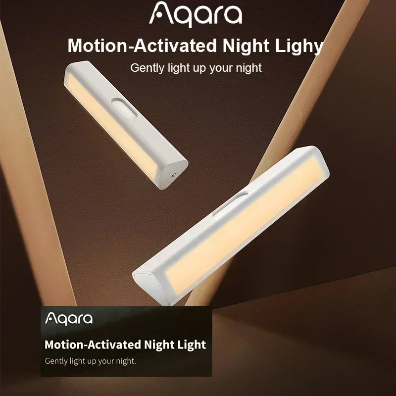 Luz nocturna LED de inducción Aqara Instalación magnética con sensor de luz del cuerpo humano Brillo de 2 niveles Tiempo de espera de 8 meses