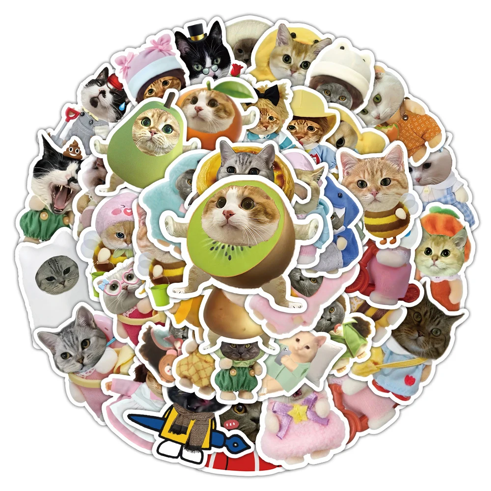 

10/30/50pcs Cute Cartoon Cat Meme Graffiti Stickers DIY Laptop Skateboard Phone Suitcase Decoration Sticker Kids Classics Toys