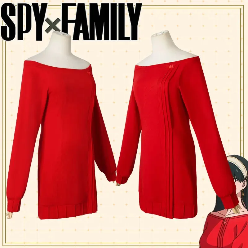 

COSda@Yor Forger Cosplay Costume Anime SPY X Family Red Sweater Suits Sexy Outfits Christmas Party Role Play Uniform for Girls W