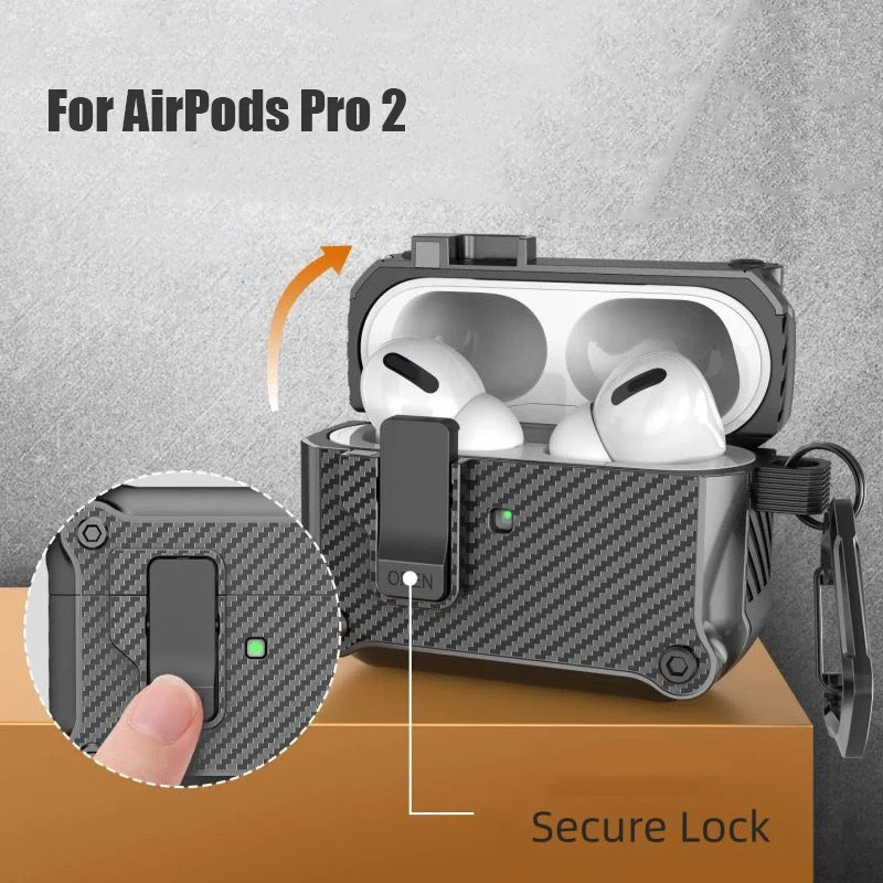 For AirPods Pro 2 Case Shocproof Man Military Case for AirPods Pro2 3 2 1 Pro 2nd 3rd Gen Case Carbon Fiber Cover Air Pods Pro