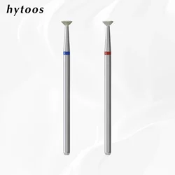 HYTOOS 4mm Invert Cone Diamond Nail Drill Bits Russian Cuticle Nail Bit Professional Safety Under Cleaner Tools for Dead Skin