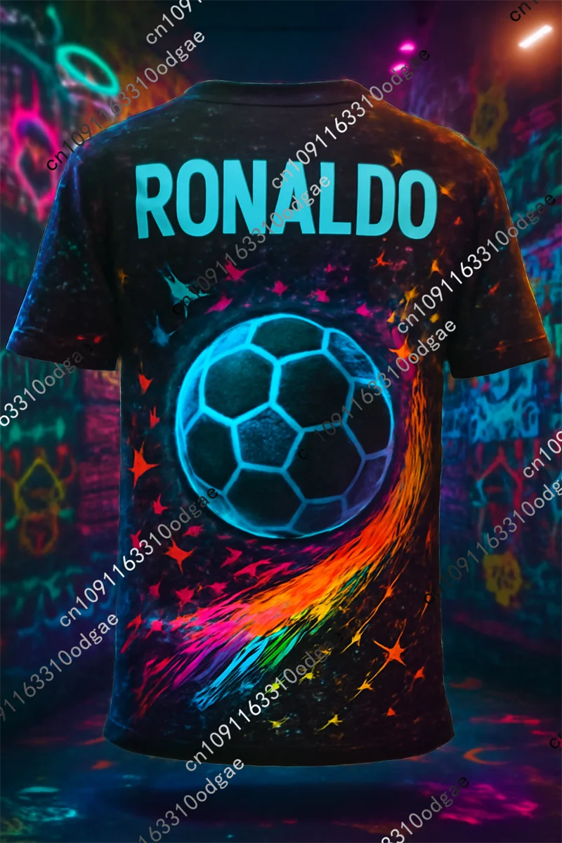 

Summer Football Jersey Personality Design T-shirt Ronald Quick drying Breathable Tops Graffiti Men's T-Shirts Summer Casual Tees