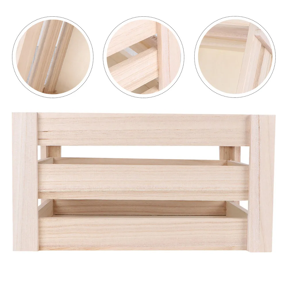 

Деревянная корзина-органайзер для рабочего стола, контейнер для хранения косметики и предметов первой необходимости, декоративная коробка для хранения