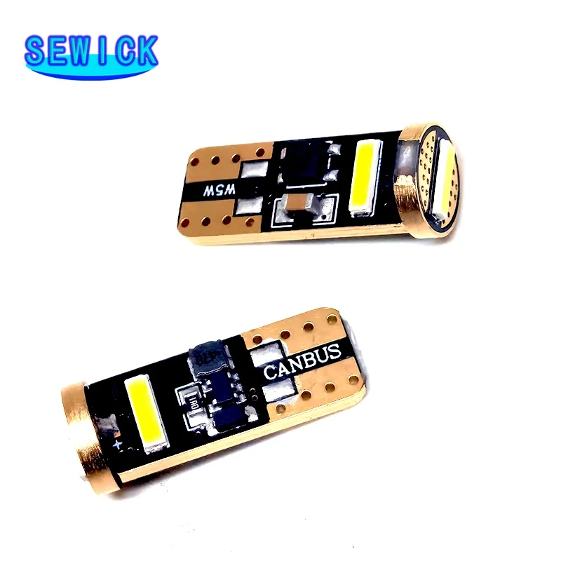 

100Pcs T10 LED W5W LED Bulb CSP Chips 168 194 5W5 2055 Car Accessories Clearance Lights Reading Lamp Auto 12V 6000K White Canbus