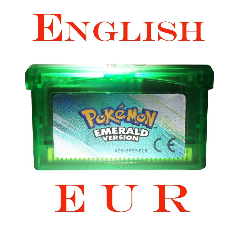 GBA-Spielkarten, Videospiel, Kassetten, Pokemon-Spiel, Blau/Rot/Grün/Blattgrün/Fiery Red, europäische Version, Englisch