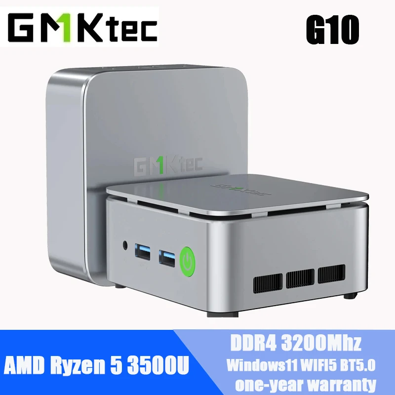 GMKtec G10 Ryzen 5 3500U كمبيوتر صغير ويندوز 11 DDR4 16GB/32GB 512GB Nvme SSD WIFI5 BT5.0 سطح المكتب كمبيوتر صغير مكتب ألعاب الكمبيوتر