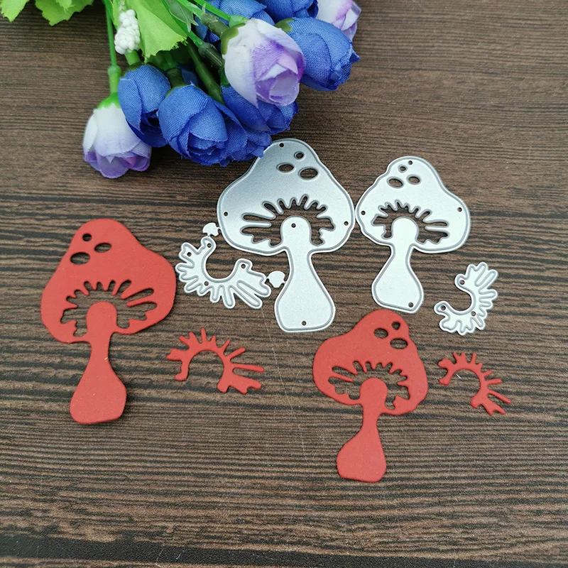 4Pcs Mushroom Metal Cutting Dies for DIY Scrapbooking Album Paper Cards Decorative Crafts Embossing Die Cuts