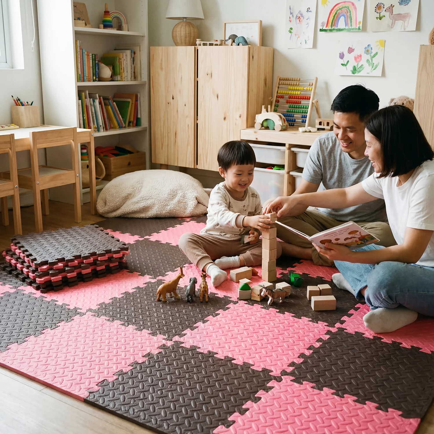 

8Pcs 60cm Baby Play Mat 1cm Thick Foam Puzzle Mat Kids Crawling Carpet Splicing Floor Rug Nursery Activity Gym Pad Kids Play Mat