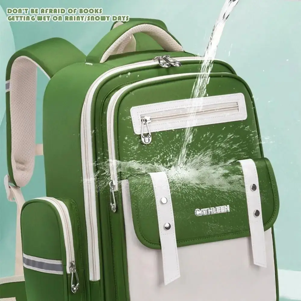 Ergonomic Kids School Bag British Style Reflective Strips Students Backpack Waterproof Adjustable Straps Orthopedic Backpack