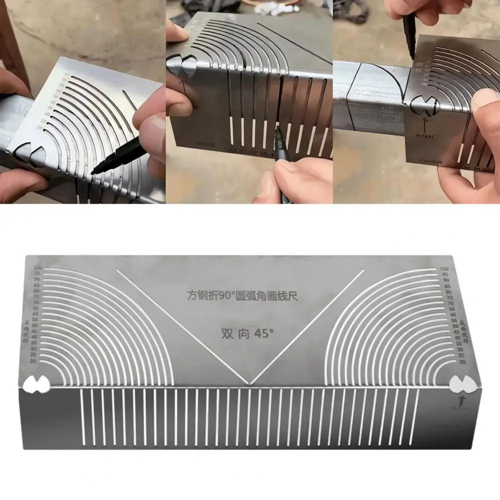 Versatile Angle Measuring Tool Adjustable Angle Arc Marking Tool for Metal Corrosion Resistant Scriber Dual-purpose Linear Arc