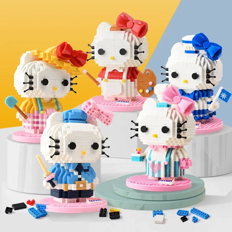 

Hello Kitty Building Blocks Kid's Educational Assembling Toys for Girls Girl Birthday Present Compatible with Lego Anime Figures