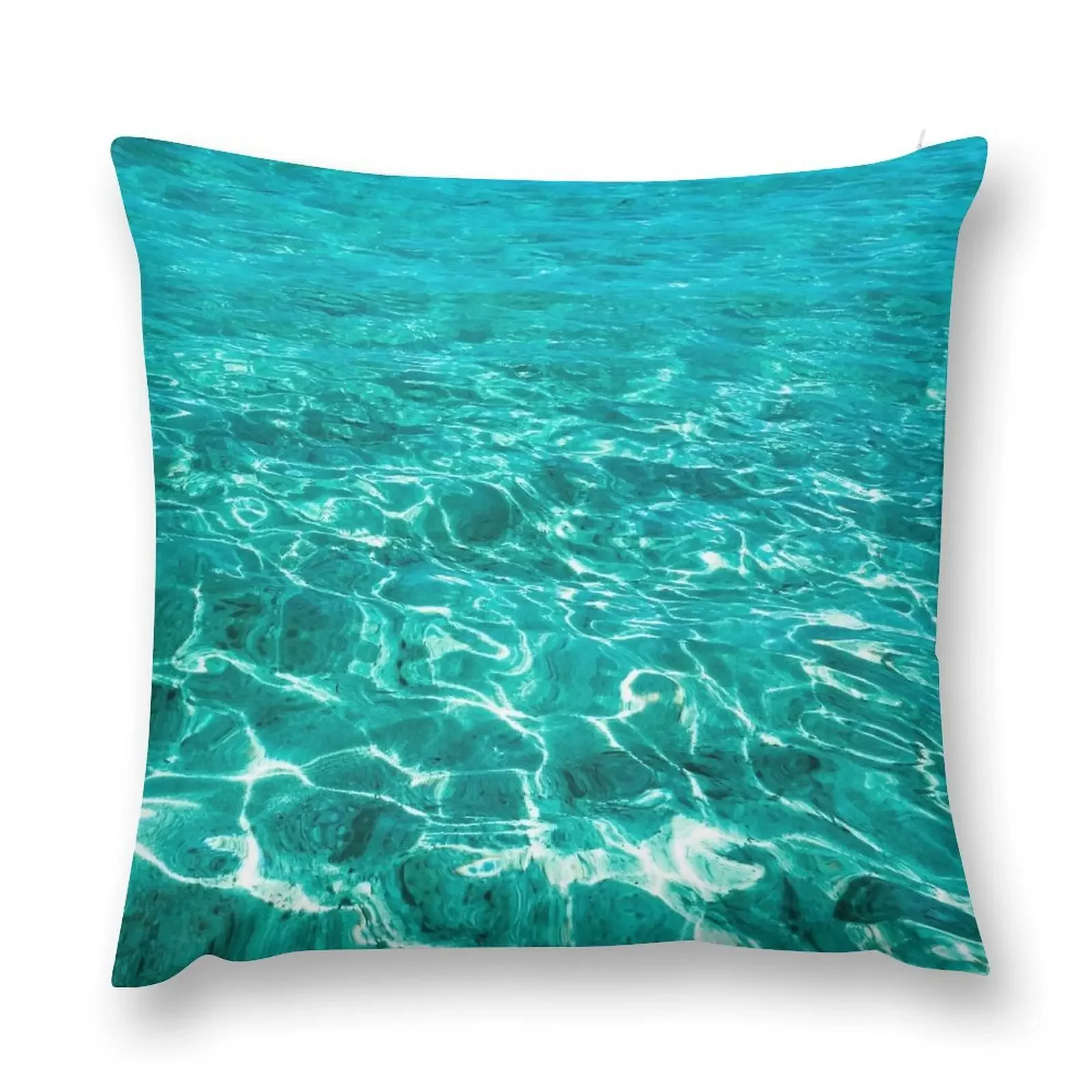 Turquoise Blue Ocean Ripples Throw Pillow Cushion Cover Luxury Luxury Sofa Cushions pillow