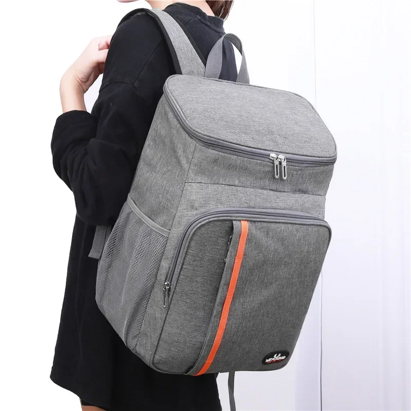 20L Outdoor Thermal Cooler Backpack Bags Insulated Leakproof Lunch Bag Camping Drink Refrigerator Picnic Food Fresh Keeping Bag