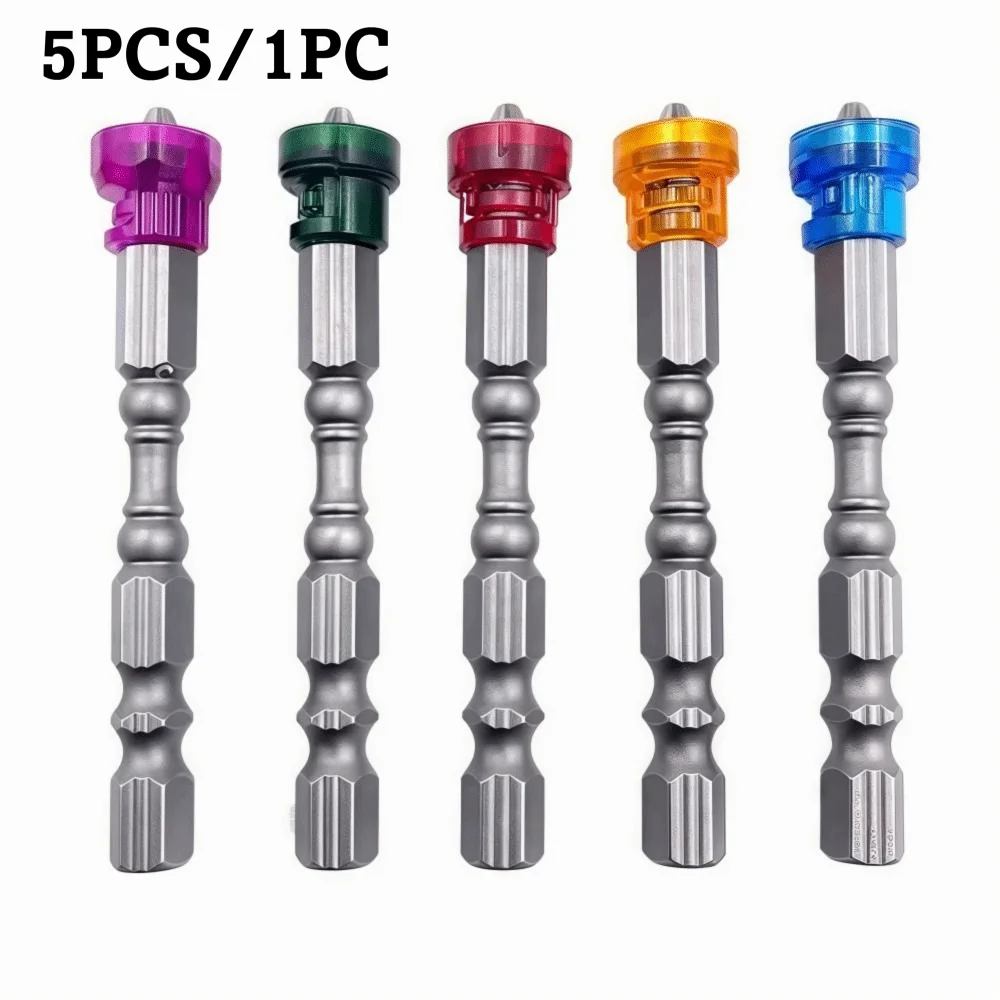 

5Pcs Magnetic Screwdriver Bit Drill Cross-head High Hardness Electric Screwdriver Bits Durable Sturdy Hexagonal Screwdriver Bit
