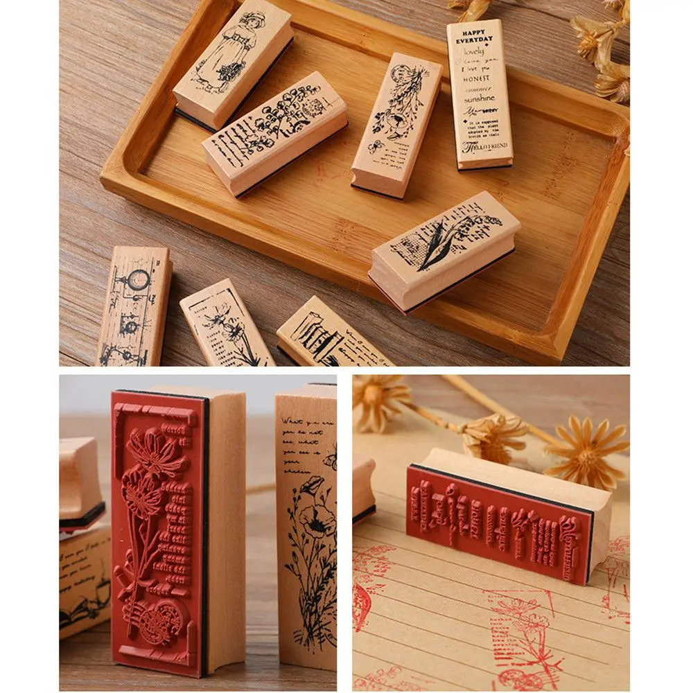 Vintage Rubber Stamps Grass Wooden For Scrapbooking Stationery Seal Stamping DIY Craft Decoration