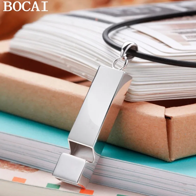 

BOCAI NEW S925 Sterling Silver Fashionable And Personalized Pendant That Can Whistle Suitable For Couples
