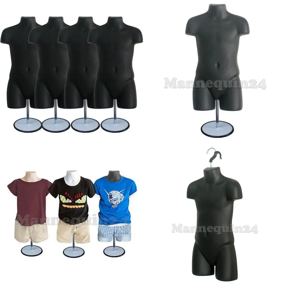 

Stackable Hollow Back Mannequin Dress Form for T-Shirt Display, Countertop, Craft, Child Size with Metal Stand, Display Town Ins