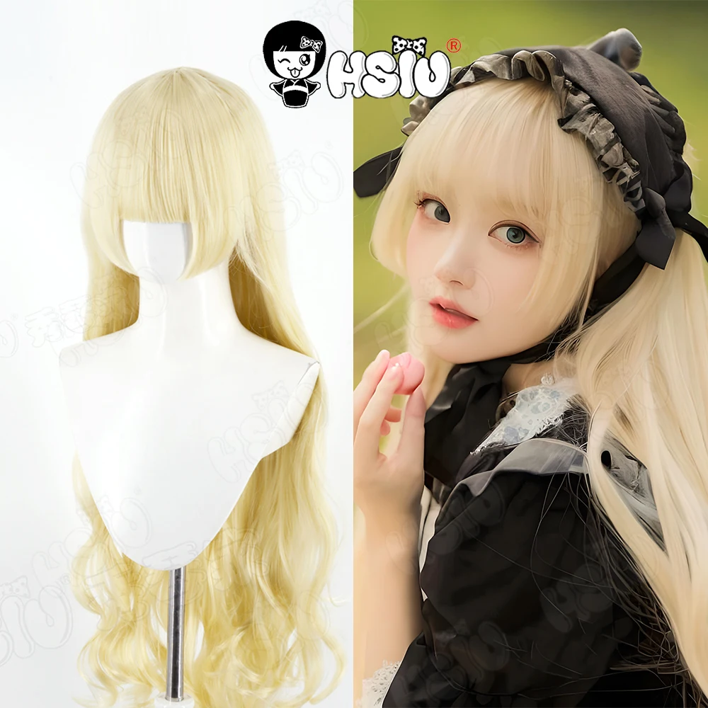 

Victorique Cosplay Wig HSIU 100CM Long light blonde curly hair Synthetic Wig+Wig cap Anime GOSICK Victorique Cosplay