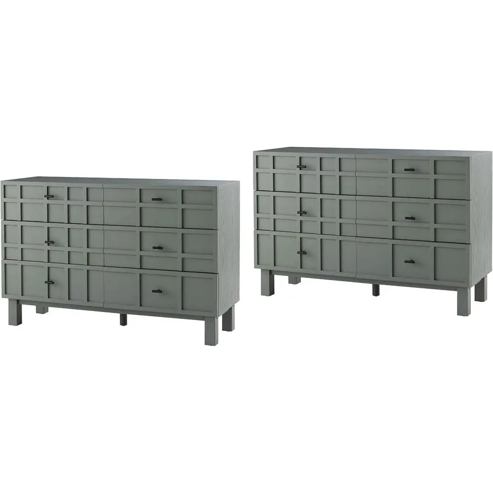 

ern 6 Der Double Drer X 2P with Grid Carved Pine ront, Minimalist Chest o Ders with Large Storage Space Metal Base or Bedroom, A