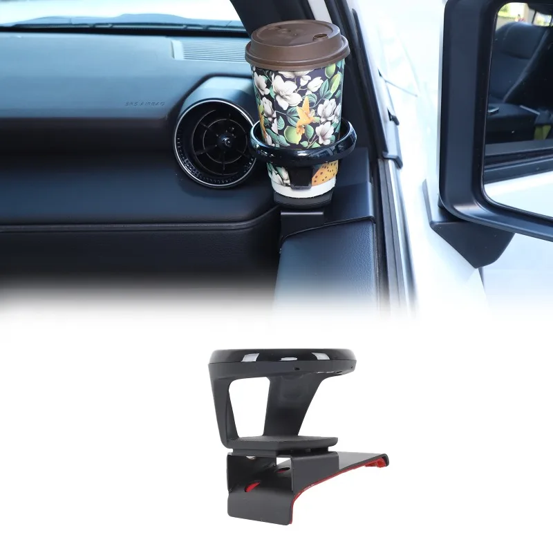 الكربون الصلب ل 2024 + تويوتا برادو باب السيارة الأيمن لوحة الباب الداخلي حامل الكأس اكسسوارات السيارات الداخلية #1