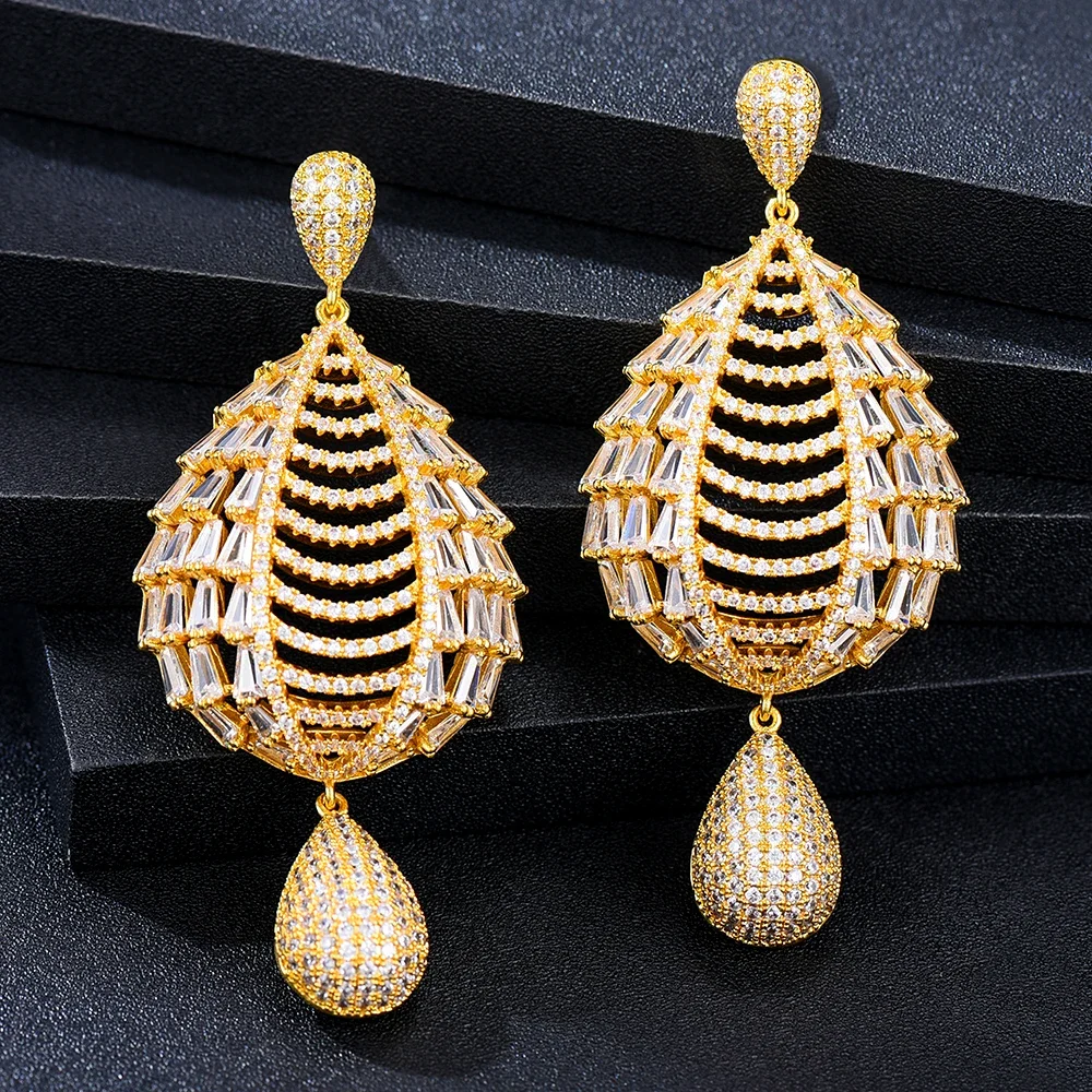 

Missvikki Luxury Gorgeous Hollow Pendant Earrings For Women Wedding Party Shiny Earrings Jewelry High Quality Accessories
