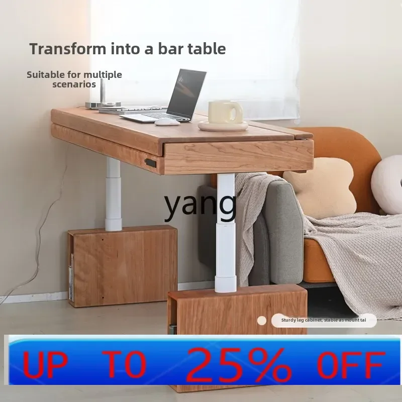 

Стол-трансформер Lcx из массива дерева для эркера, электрический подъемный стол, компьютерный стол, учебный стол