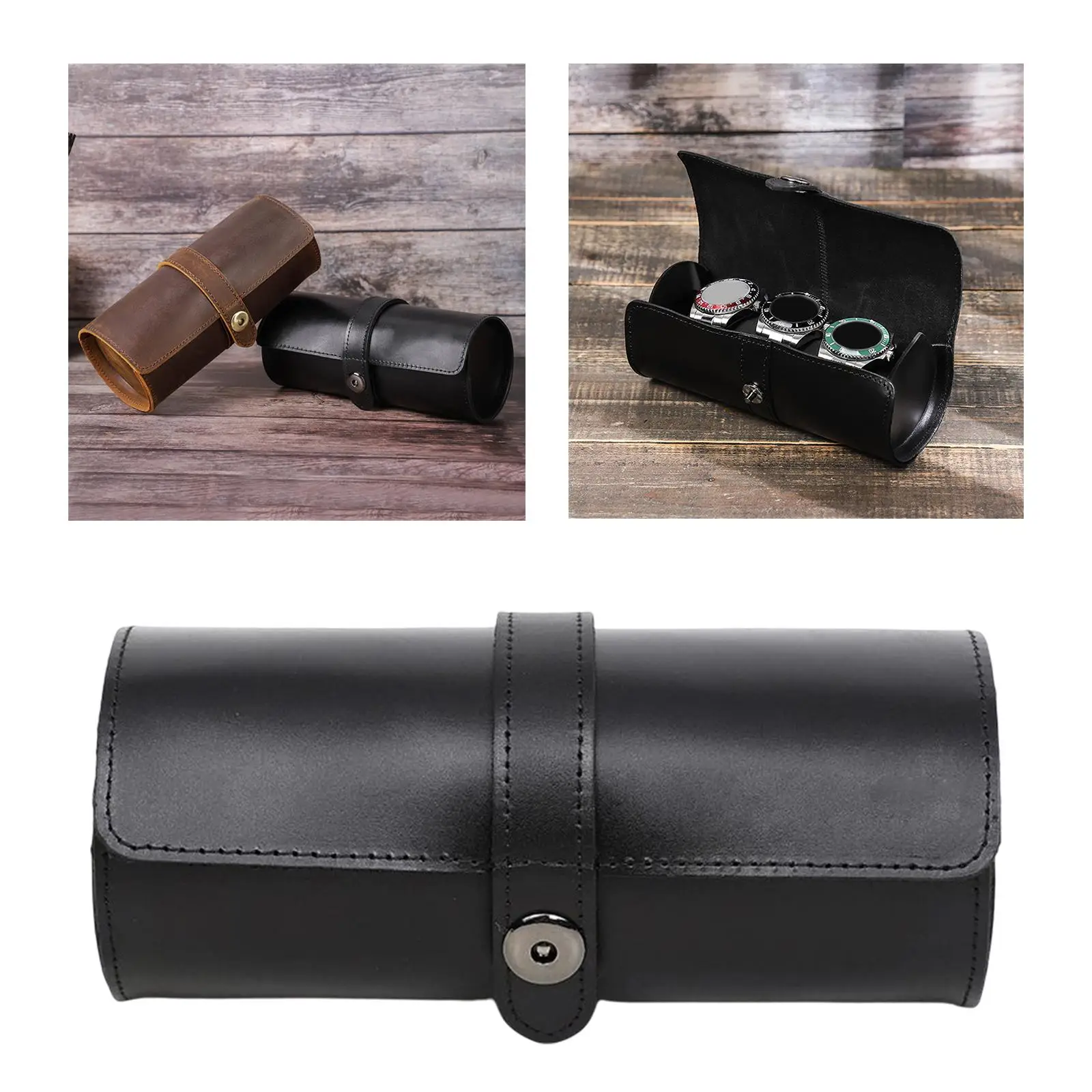 Portable Watch Travel Wrist Watch Container Watch Case Black