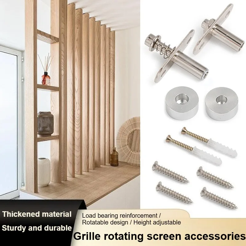 Grille Screen Hardware Fasteners Living Room Office Partitions 360° Rotating Axis Accessories Upper and Lower Axis Accessories
