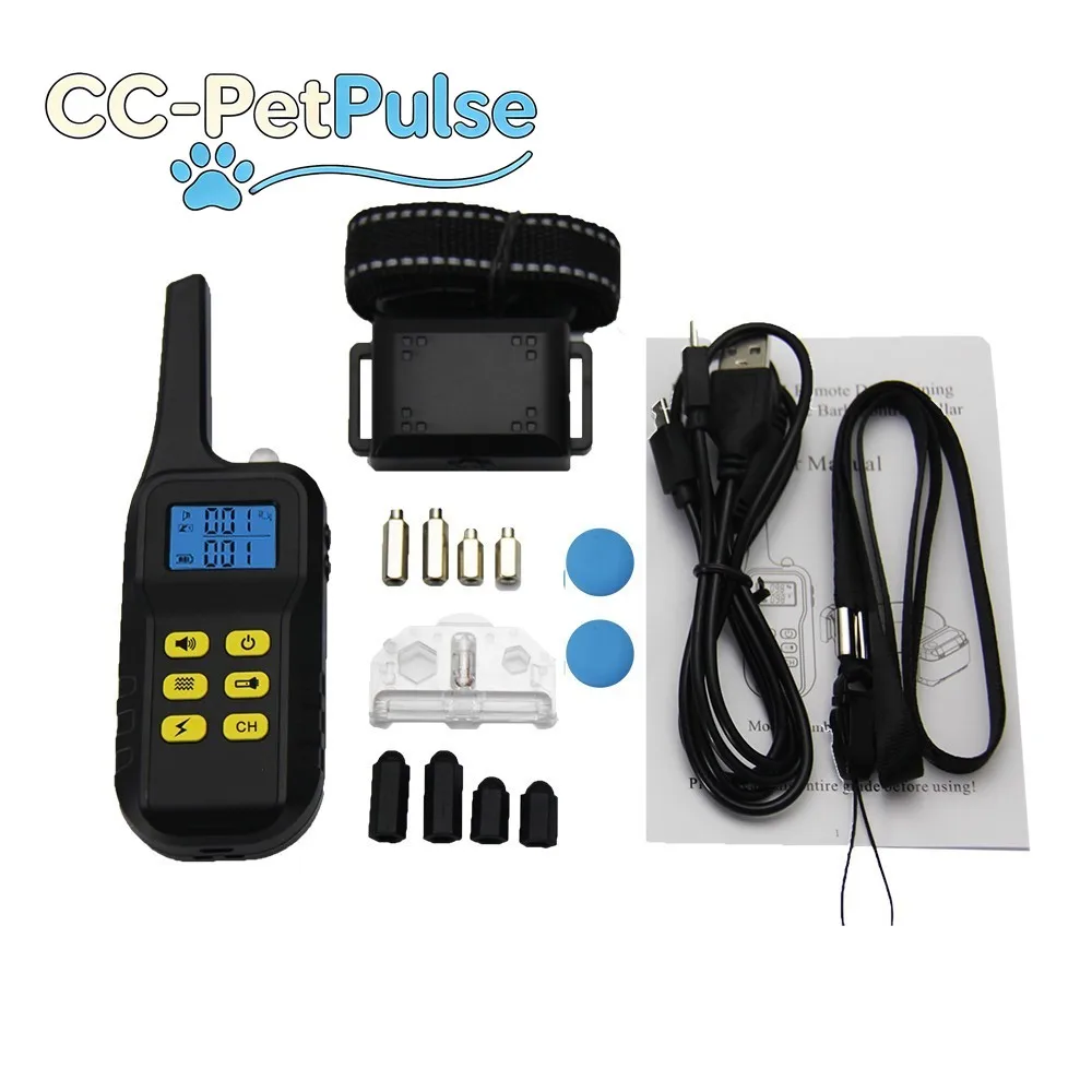 

Ошейник для дрессировки собак CC-PetPulse с дистанционным управлением на 1100 ярдов, устройство против лая, водонепроницаемый, перезаряжаемый, для дрессировки собак
