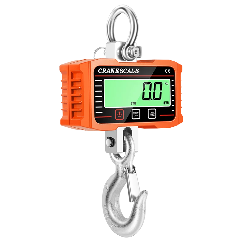 

1500KG LCD Portable Digital Hanging Scale 500kg Crane Scales Remote Control Industrial Alloy Steel Hook Site Weighing Balance 1T