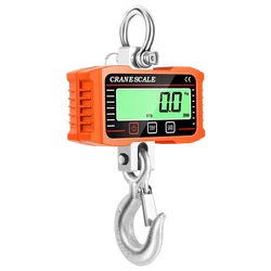 1500KG LCD Portable Digital Hanging Scale 500kg Crane Scales Remote Control Industrial Alloy Steel Hook Site Weighing Balance 1T