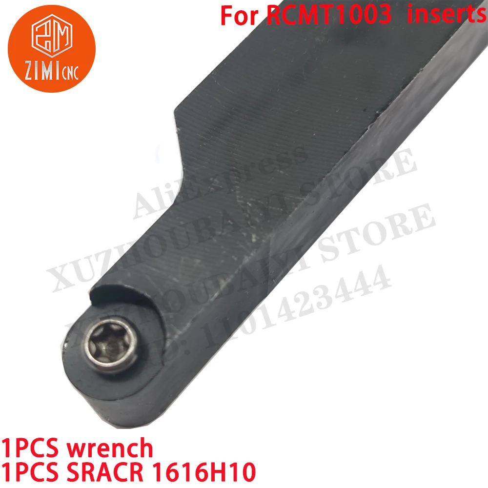 SRACR 1616H10 16x100mm 외부 선반 터닝 공구 홀더 RCMT1003 인서트용 CNC 도구 금속 선반 절단 도구 SRACR 1616H10