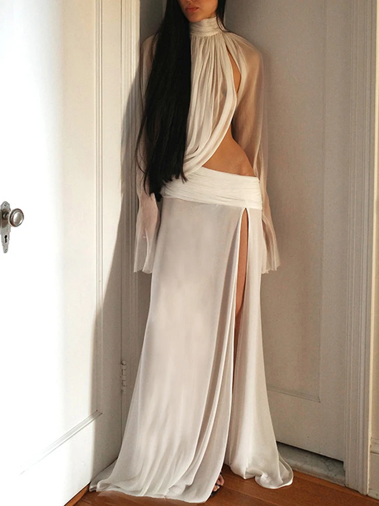 أنيقة الجوف خارج غير النظامية الدعاوى الحفلات موضة الياقة المدورة المحاصيل القمم والتنانير مجموعات المرأة مثير شبكة المرقعة الصلبة 2 قطعة وتتسابق