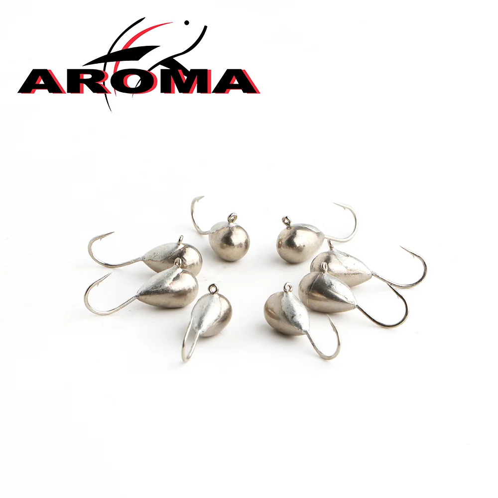 Aroma 5PCS Ice Jig Hayabusa Hook Primary Color Tungsten Tear Drop Fishing Hook 2.7mm/3.2mm/4mm/5mm/6mm/7mm Pike Lures