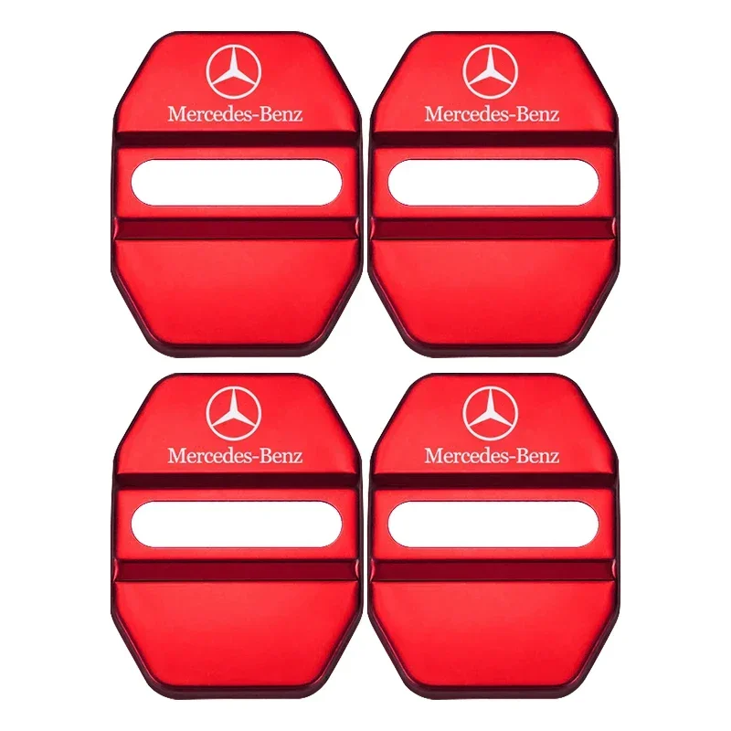 4PCS Car Door Lock cover Protect Buckle Cover Latch Stop Anti Rust For Mercedes Benz AMG A B C E S Class GLC GLK GLE GLA CLA GLB