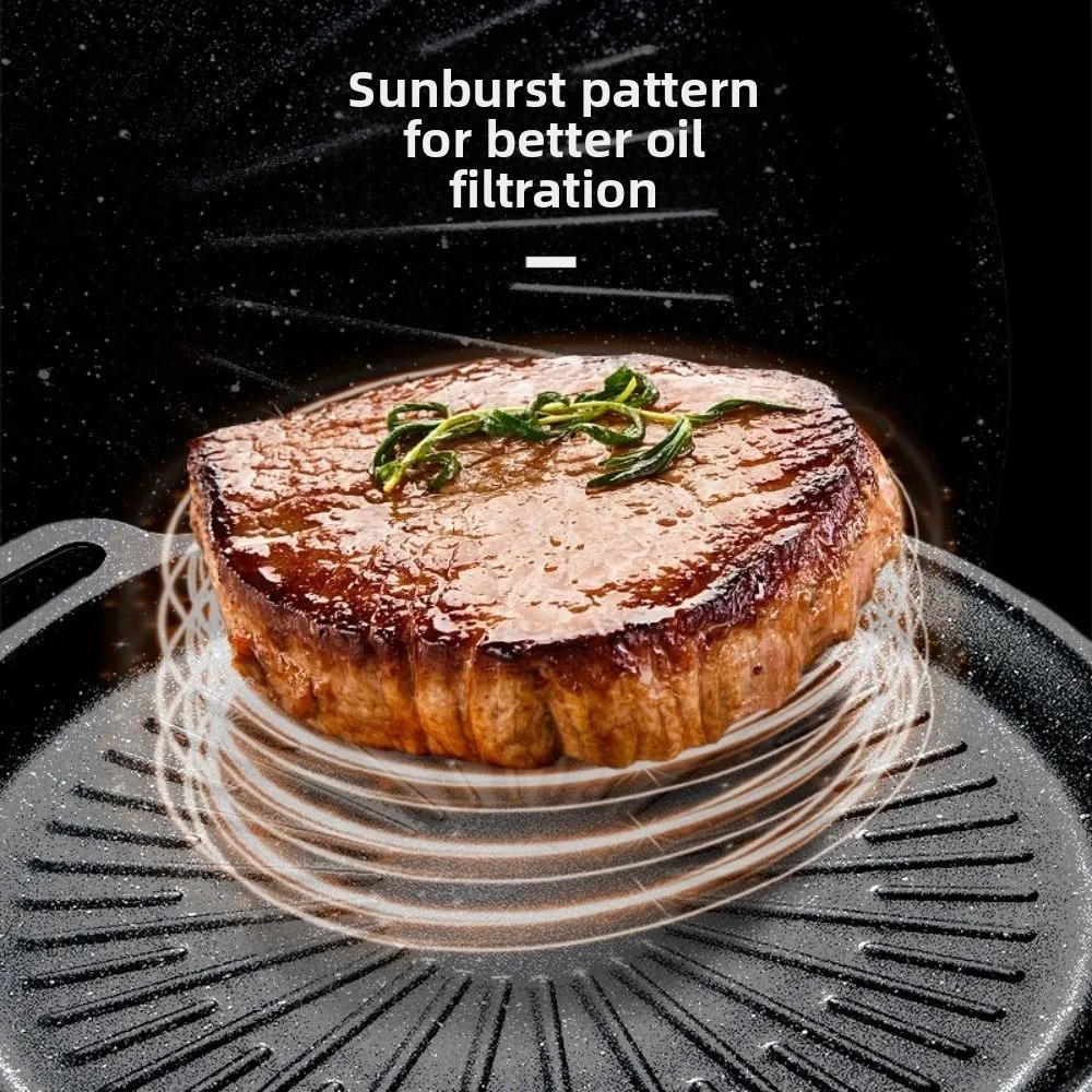 

Корейская сковорода для барбекю из углеродистой стали, толстая антипригарная сковорода-гриль для барбекю, камень Maifan с ручкой, поднос для жарки гриля, кухонная посуда