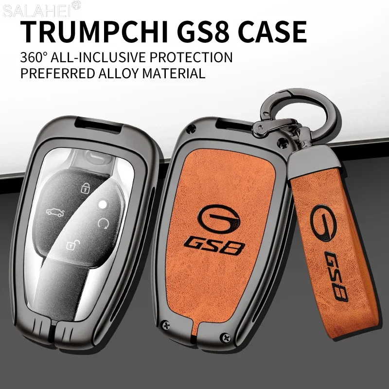 

Zinc Alloy Car Remote Key Fob Case Cover Shell Bag For GAC Trumpchi 2021 Empow J11 J12 J13 J14 J15 J16 GS8 Keychain Accessories