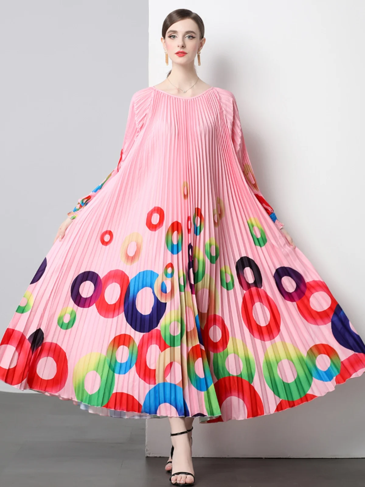 Miyake Pleated 5.5 Meters Oversized Skirt, Organ Pleated Dress Versatile Age Reduction Foreign Style Large Size Temperament