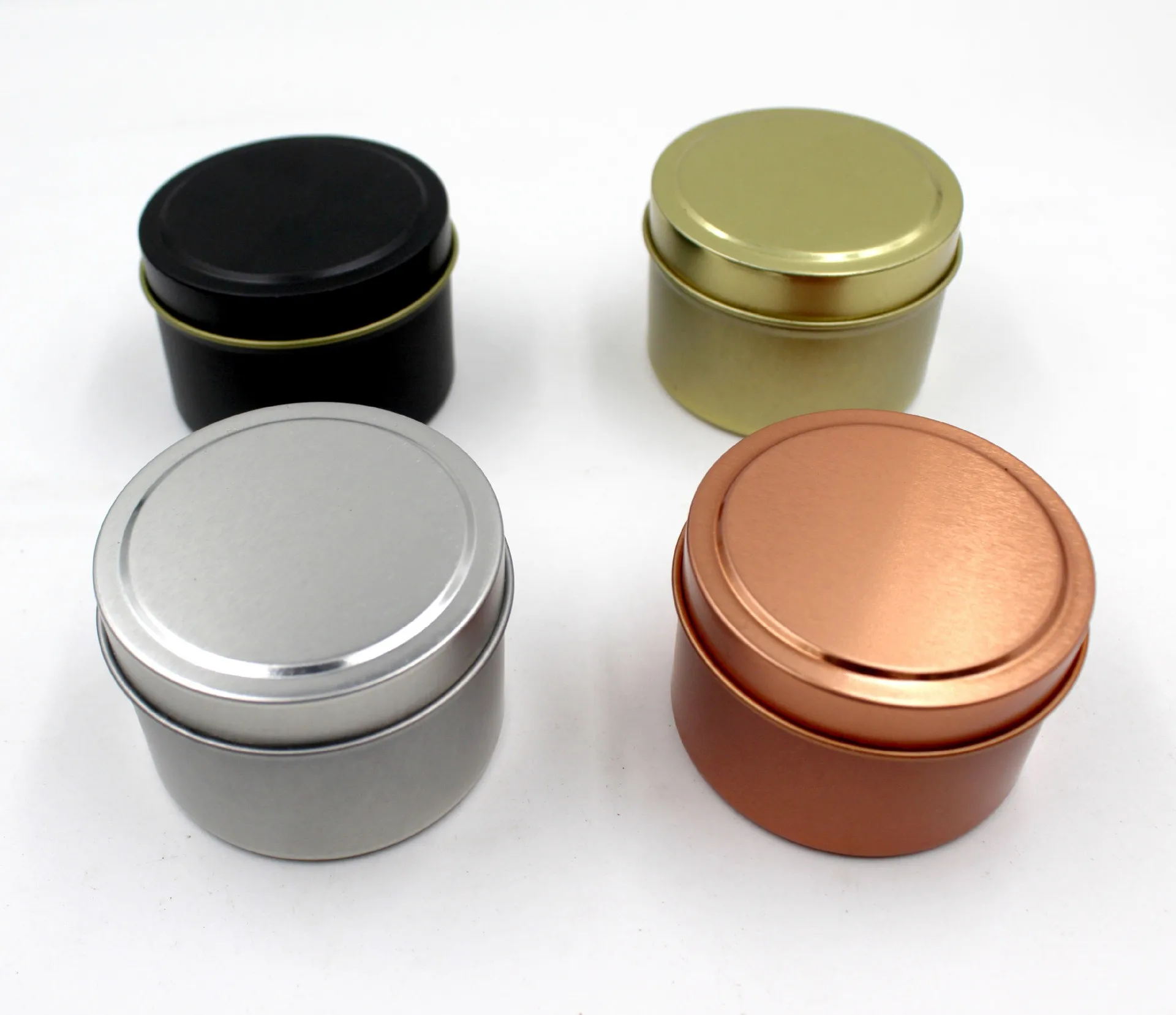 20pcs a lot for 4 oz round candle tin box metal jar for candle packing spice food container