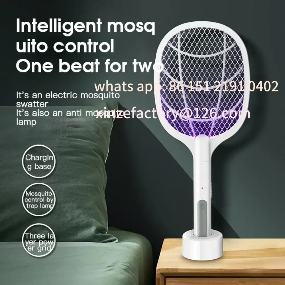 

Customizable 3 IN 1 Mosquito Swatter Mosquito Killer 3500V USB Rechargeable Angle Adjustable Electric Fly Ba