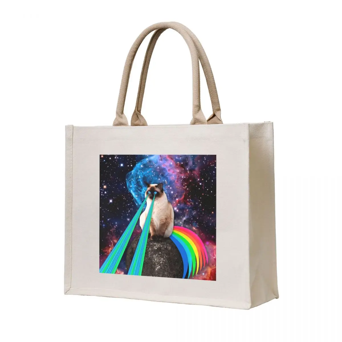SIAMESE LASER CAT Tote Bag Shopper bag tote bag men sacs de shopping shopping bags foldable