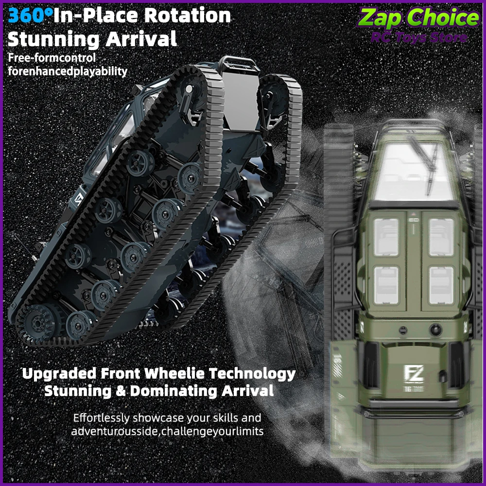Carro RC Tanque Tracked JJRC C8812 1/16 2.4G 4CH Totalmente Proporcional 360 °   Veículo Off-Road de Brinquedo 8KM/H com Luzes RTR, Presente para Crianças e Adultos