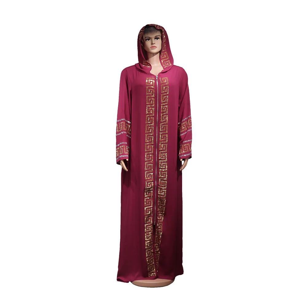 African mom fashion hooded robe Islamic style artificial stone decoration quality luxury