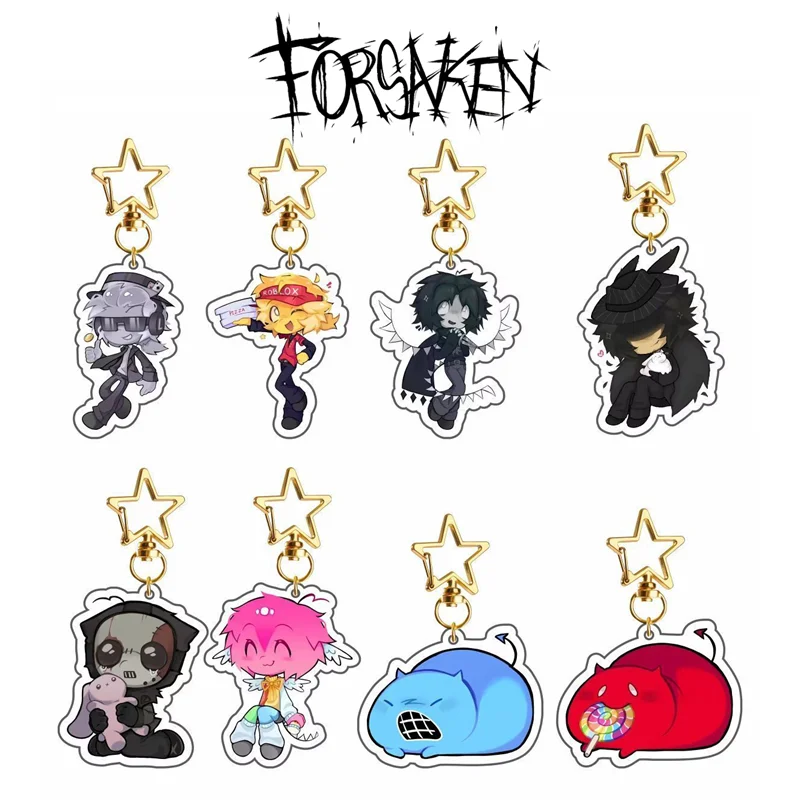 Game Forsaken Cosplay Key Chain Acrylic Figure Keychain Ornament Bags Pendant Keyring Collection Goods Creative Accessorios Prop