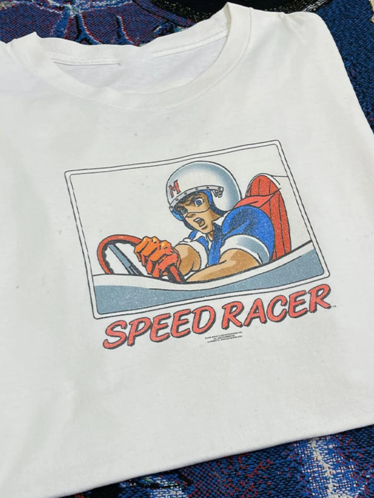 Speed Racer Oldschool College Style Short Sleeve Cotton T-Shirt Unisex Quality Cartoon Print round Neck Loose Fit Summer Tee