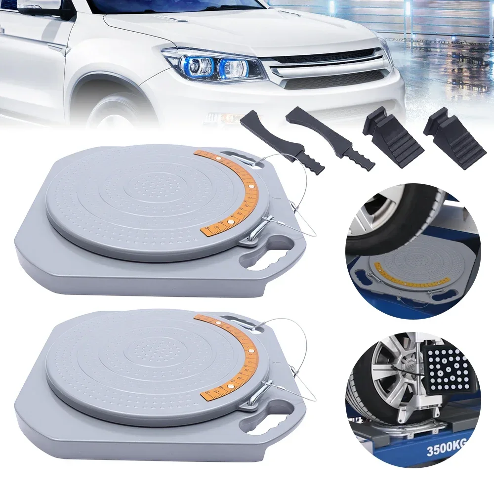 

2PCS Wheel Alignment Turn Plate,Light Weight High Precision Car Truck Front End Wheel Turntable Plates Wheel Alignment Tool