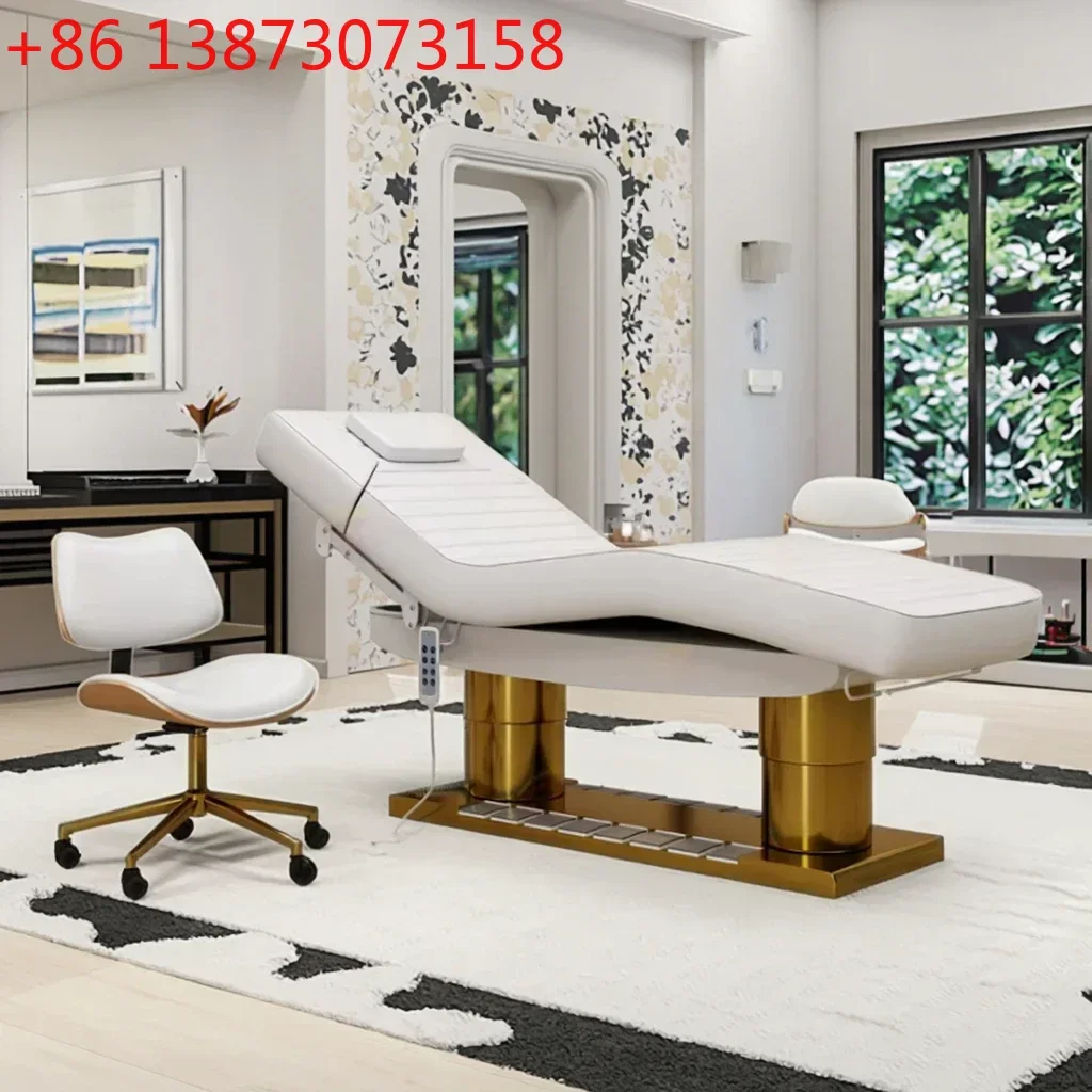 Moderne Leder-Massageliege, Massageliegen und -betten, elektrisch verstellbares Bett, Ayurveda-Massagebett