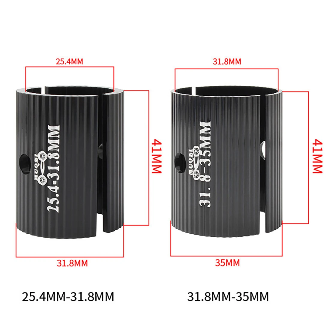 1Pair Bike Handlebar Shim 25.4mm To 31.8mm 31.8mm To 35mm Aperture Adjust Adapter MTB Road Bicycle Bar Stem Reducer