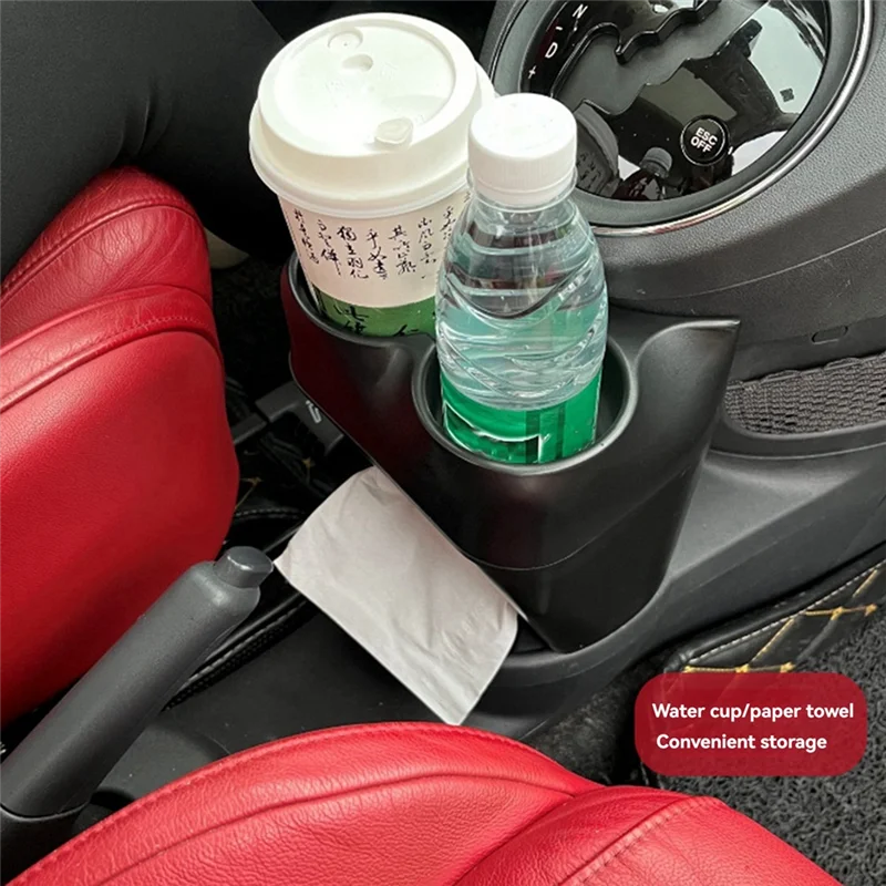 

For Fiat 500 2007-2015 ABS Black Car Central Control Water Cup Holder Water Cup Storage Compartment